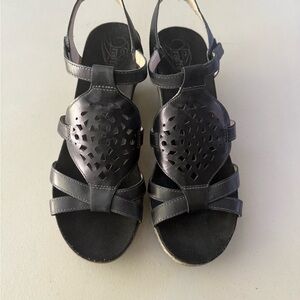 Umberto Raffini Black Leather Sandals Size 42 or 10.5/11